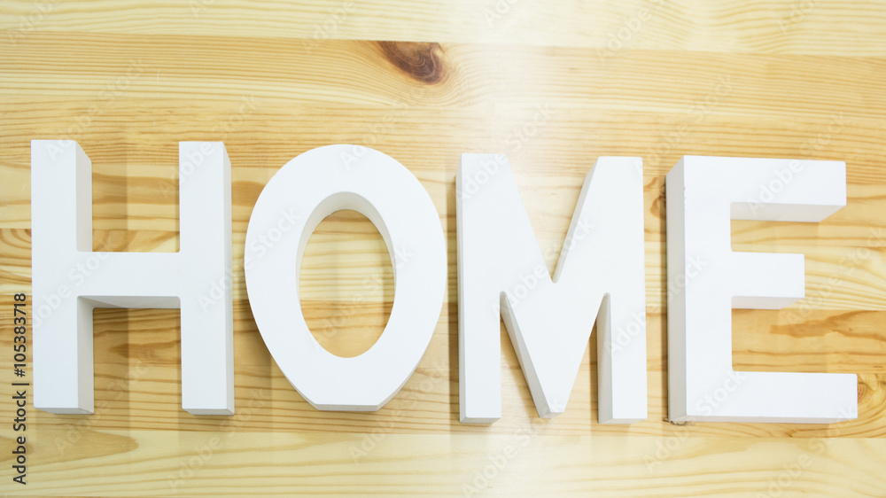 The word Home on the wooden background The word Home on the wooden background