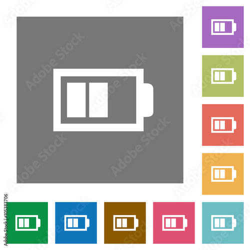 Half battery square flat icons