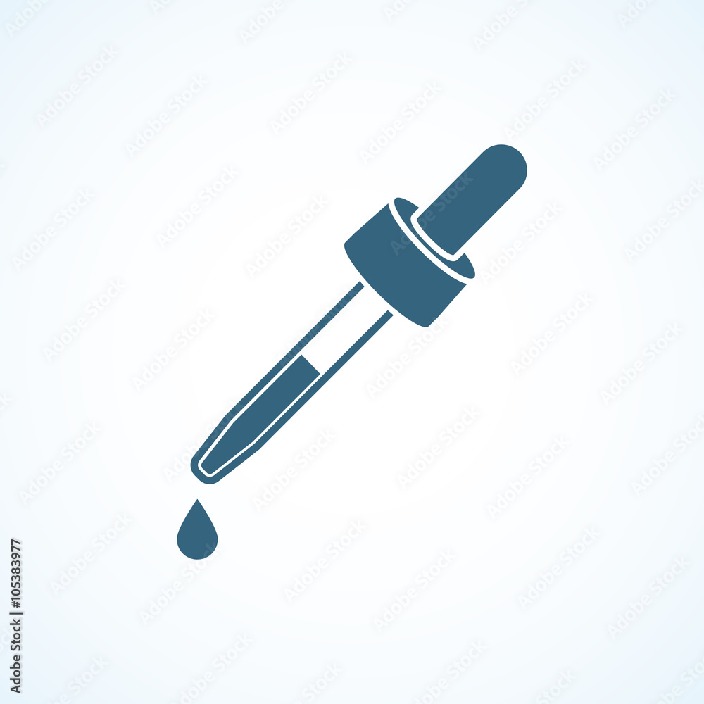 Pipette icon. Element equipment medical, chemistry lab. Pipette icon. Element equipment medical, chemistry lab.