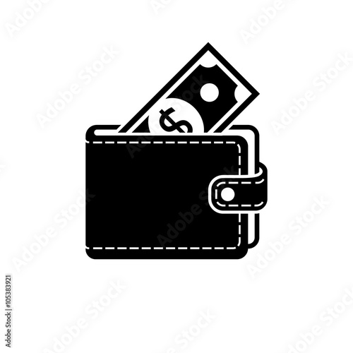 Wallet icon vector, isolated.