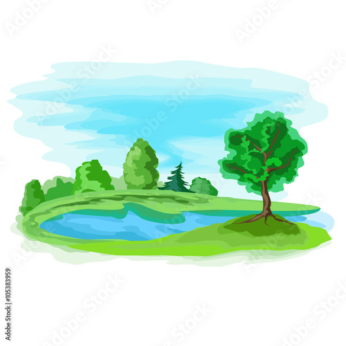 Summer landscape background