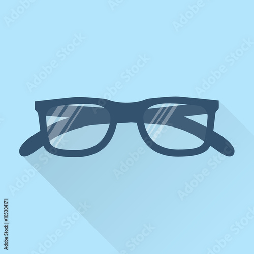 Glasses icon. Spectacles icon, vector flat design.