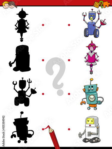 preschool shadow activity with robots