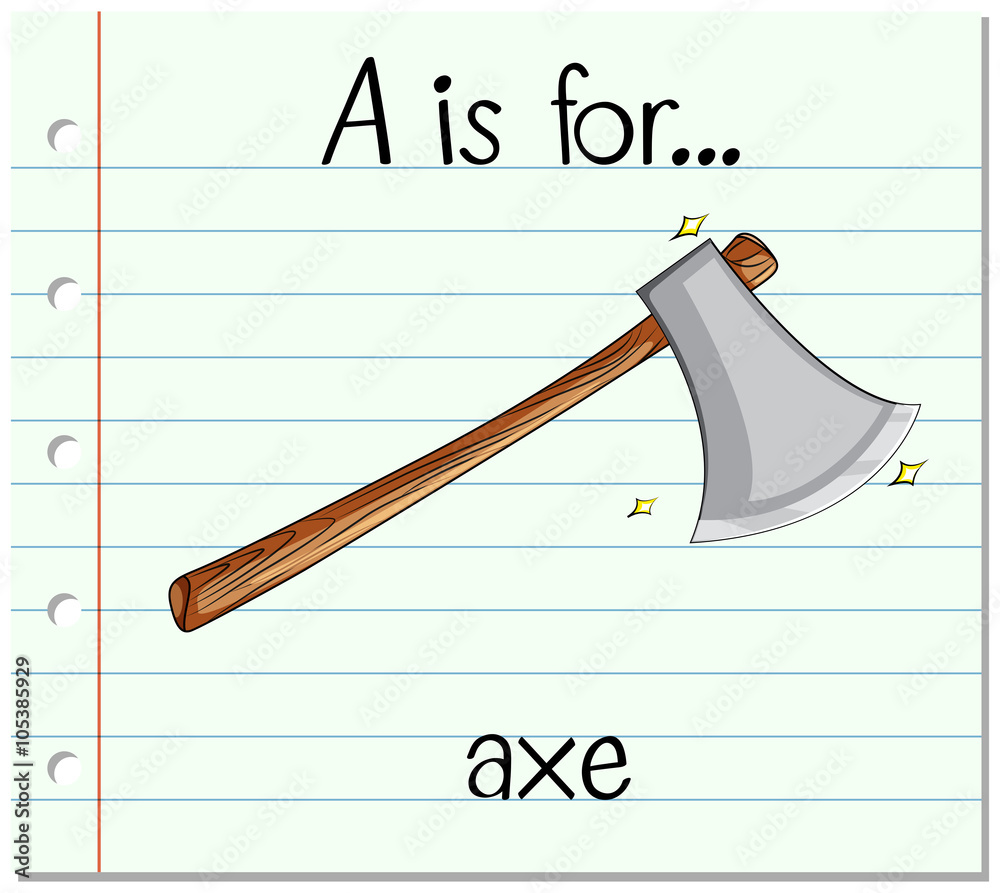 Flashcard letter A is for axe Stock Vector Adobe Stock