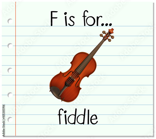 Flashcard letter F is for fiddle