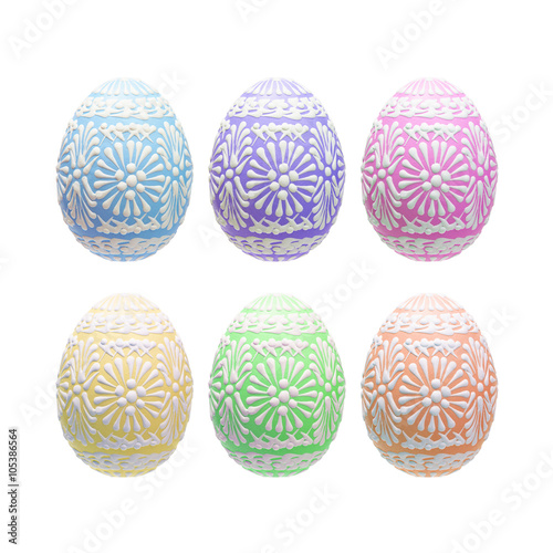 Easter eggs isolated on white background