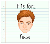 Flashcard letter F is for face