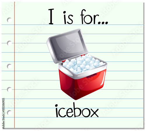 Flashcard letter I is icebox