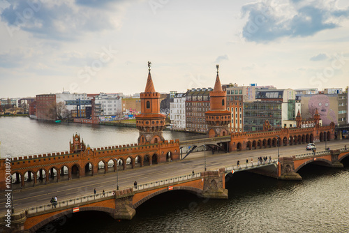 Canvas Print Berlin Oberbaumbrücke skyline