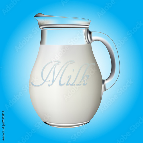 illustration of milk on blue background
