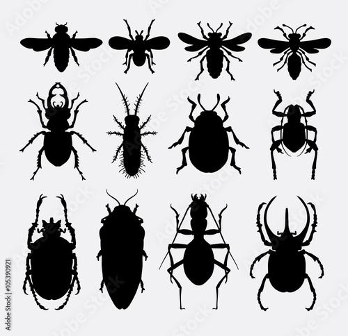 insect, bug, bee, ant, animal silhouette. Good use for symbol, logo, web icon, mascot, game elements, object, sign, or any design you want. Easy to use.