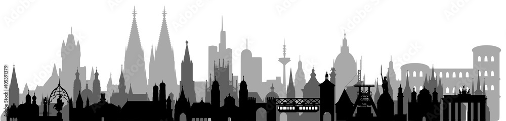 Deutschland Skyline // detailliert // Vektor