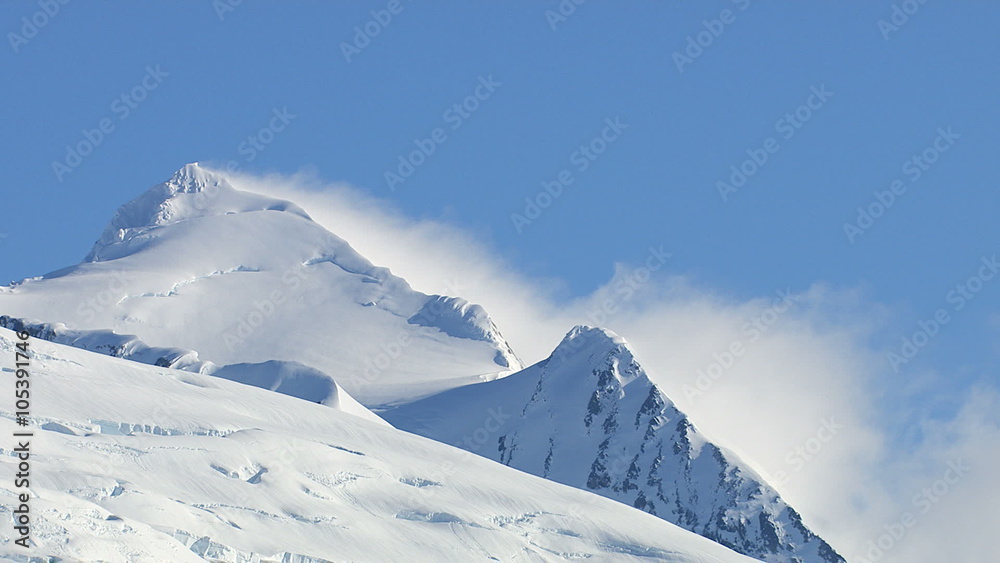 Aerial shot of snow covered mountains, Alaska Aerial shot of snow covered mountains, Alaska