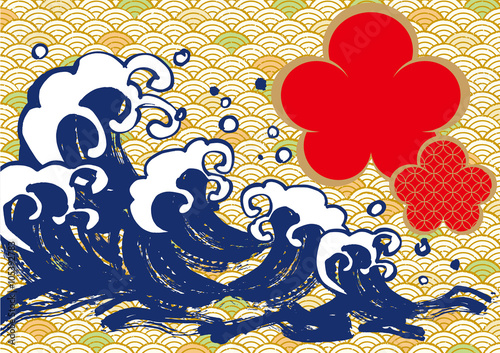 海 毛筆 梅