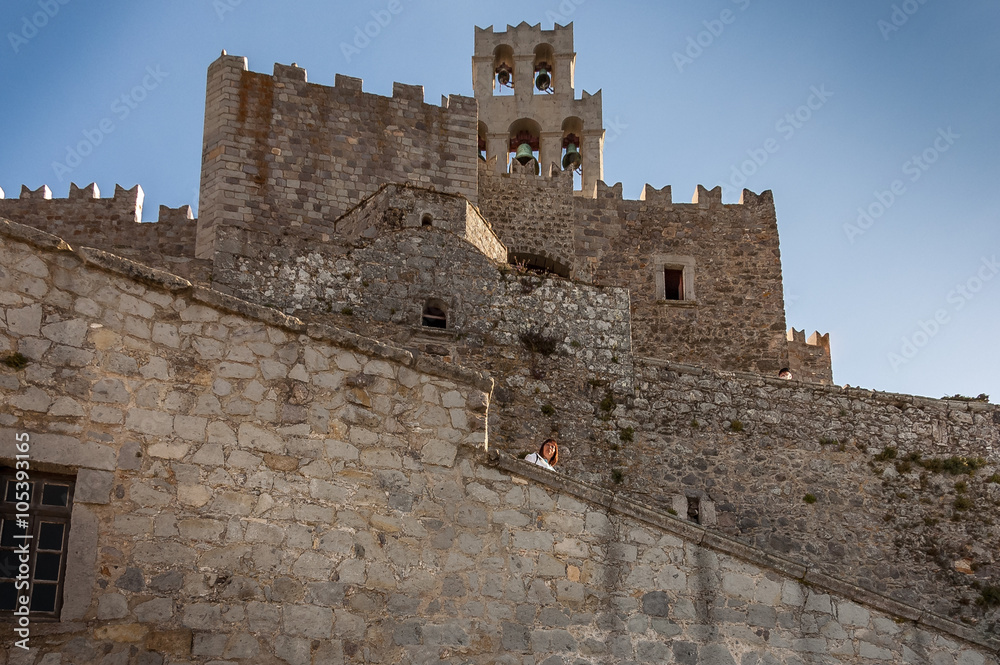 perspective view of Fortification walls  of the Monastery St John