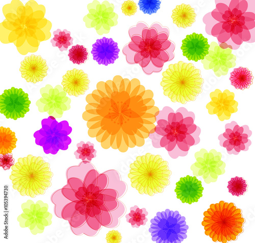 Spring background for the design of Colorful flowers Vector illustration photo