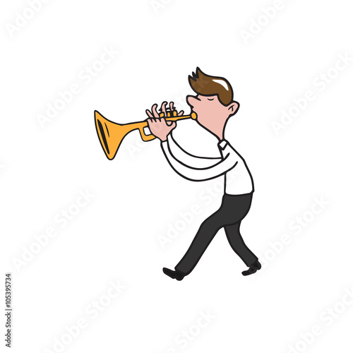 Music instrument man trumpet