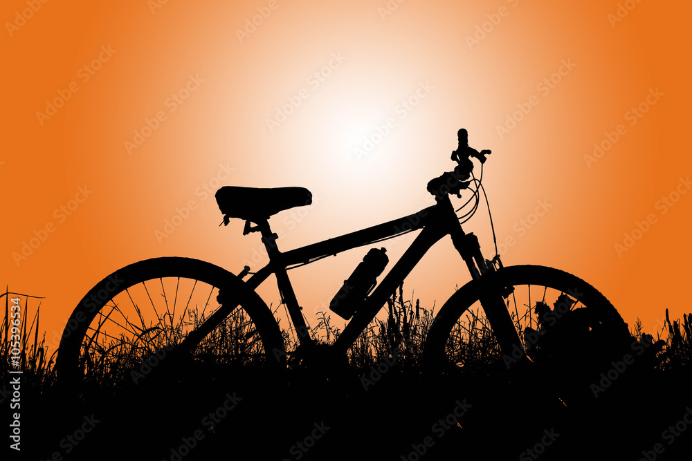 silhouette of bicycle at sunset silhouette of bicycle at sunset