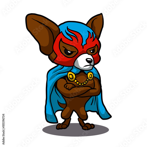 Cute dog chihuahua Fighter Lucha Libre