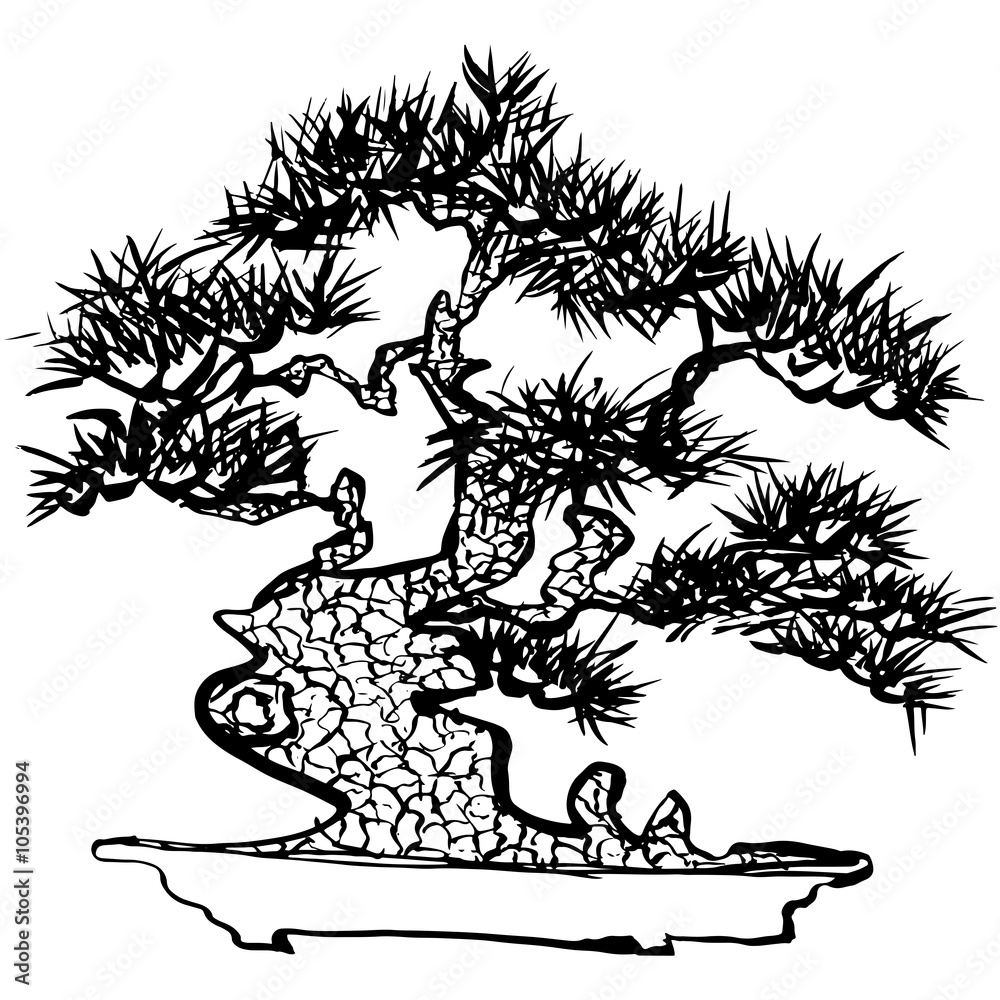 盆栽 毛筆イラスト 手書き Stock Vector Adobe Stock 盆栽 毛筆イラスト 手書き Stock Vector Adobe Stock