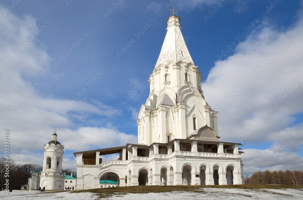 Moscow, Russia - March 13, 2016: The Museum-reserve Kolomenskoye. Church Of The Ascension Moscow, Russia - March 13, 2016: The Museum-reserve Kolomenskoye. Church Of The Ascension