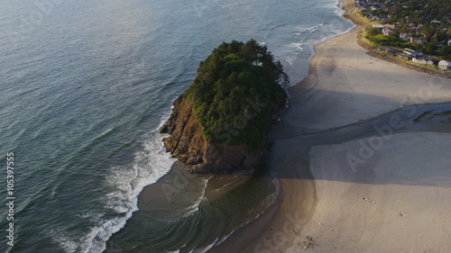 Aerial shot of Proposal Rock, Oregon Coast photo