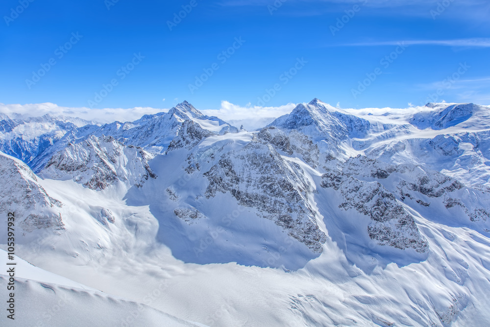 Alps, view from the top of Mt. Titlis in Switzerland