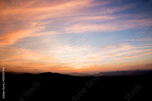 Colorful sunset on top of thailand mountain © photoraidz