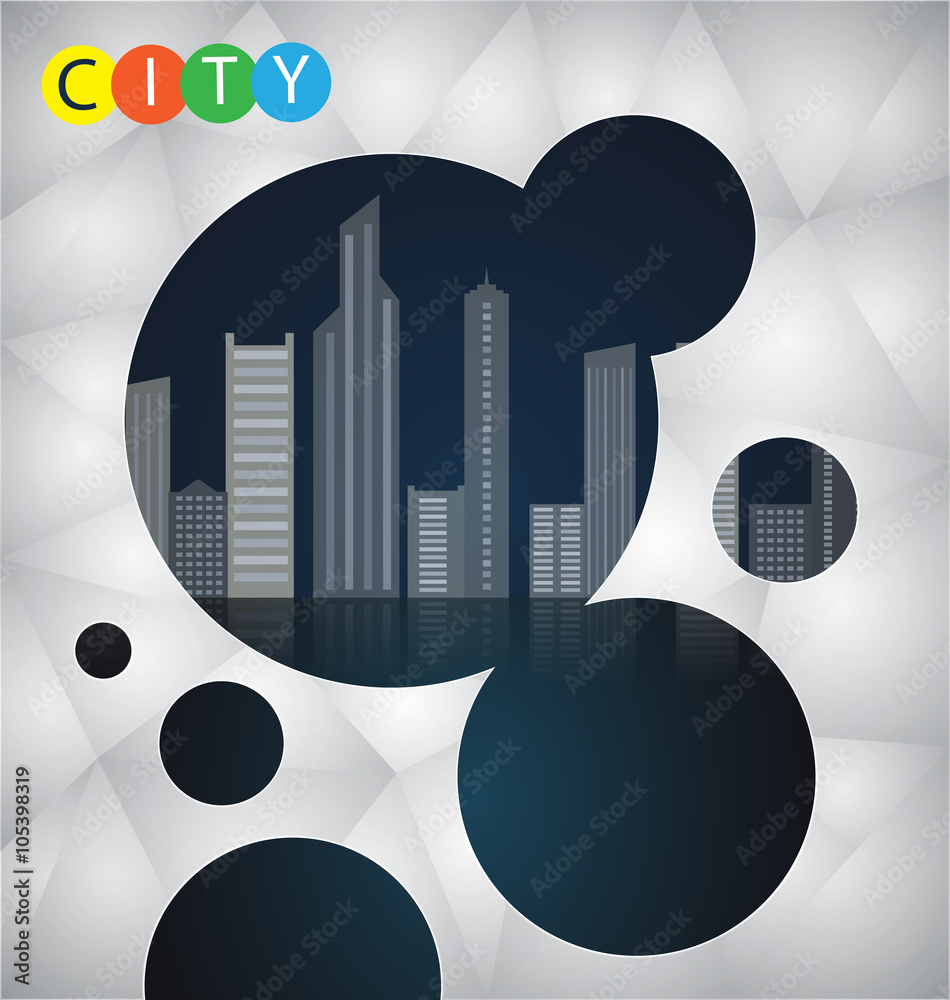 Obraz premium Abstract color dark blue circle background city