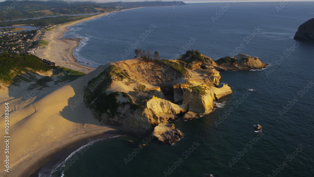Aerial view of Cape Kiwanda, Pacific City Oregon