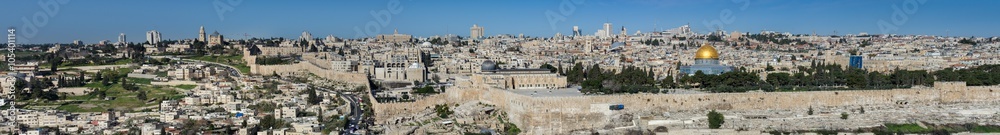 Very large panoramic view of Jerusalem