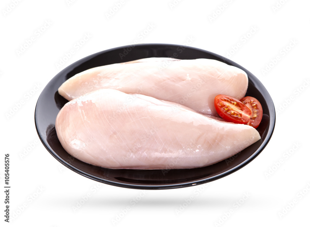 chicken fillet isolated on white background chicken fillet isolated on white background