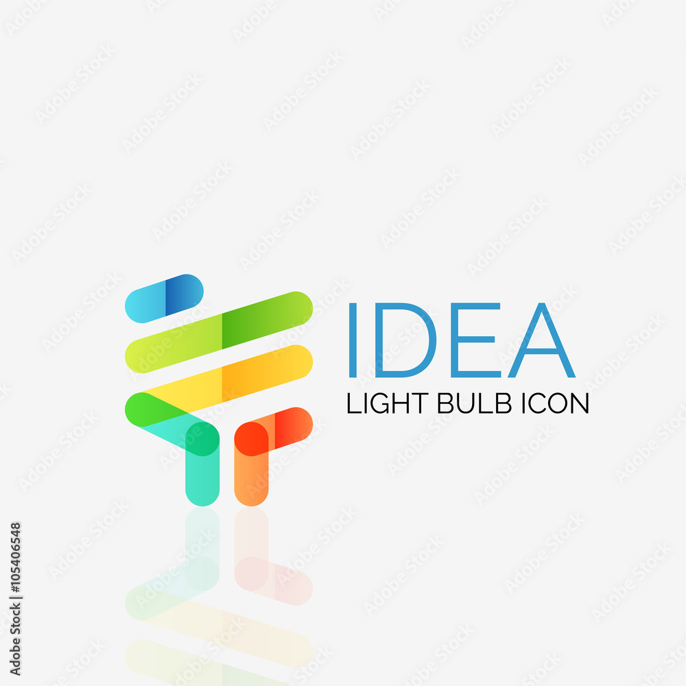 Logo, vector light bulb abstract linear geometric business icon. Idea concept Logo, vector light bulb abstract linear geometric business icon. Idea concept