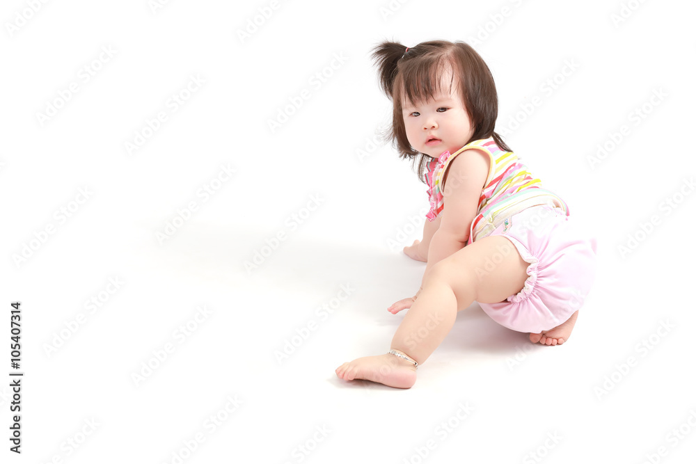 Portrait of smiling little girl isolated on white background Portrait of smiling little girl isolated on white background
