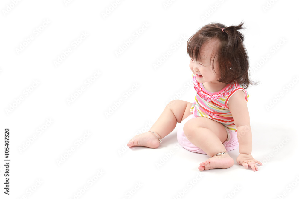 Portrait of smiling little girl isolated on white background Portrait of smiling little girl isolated on white background