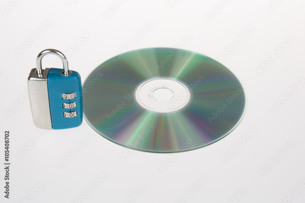 Lock, Security, CD.= under a white background Lock, Security, CD.= under a white background