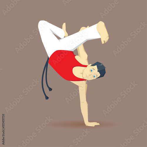 Capoeira man handstand