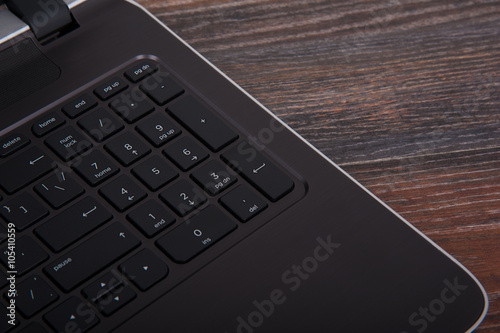 Laptop keyboard close-up