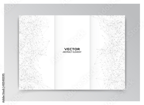 White template of booklet with black abstract elements