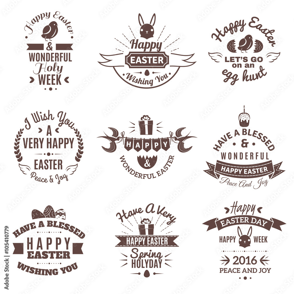 Easter emblem set