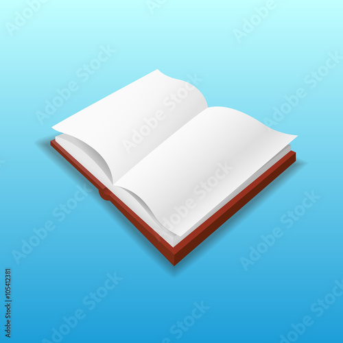 Open Book with isolated on blue