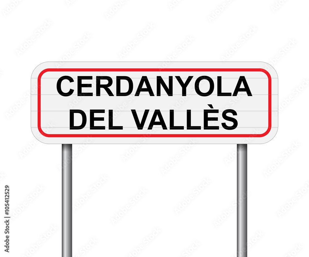 Welcome to Cerdanyola del Valles Spain road sign vector Welcome to Cerdanyola del Valles Spain road sign vector