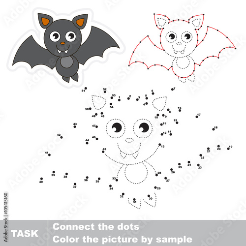Vampire Bat. Vector numbers game.
