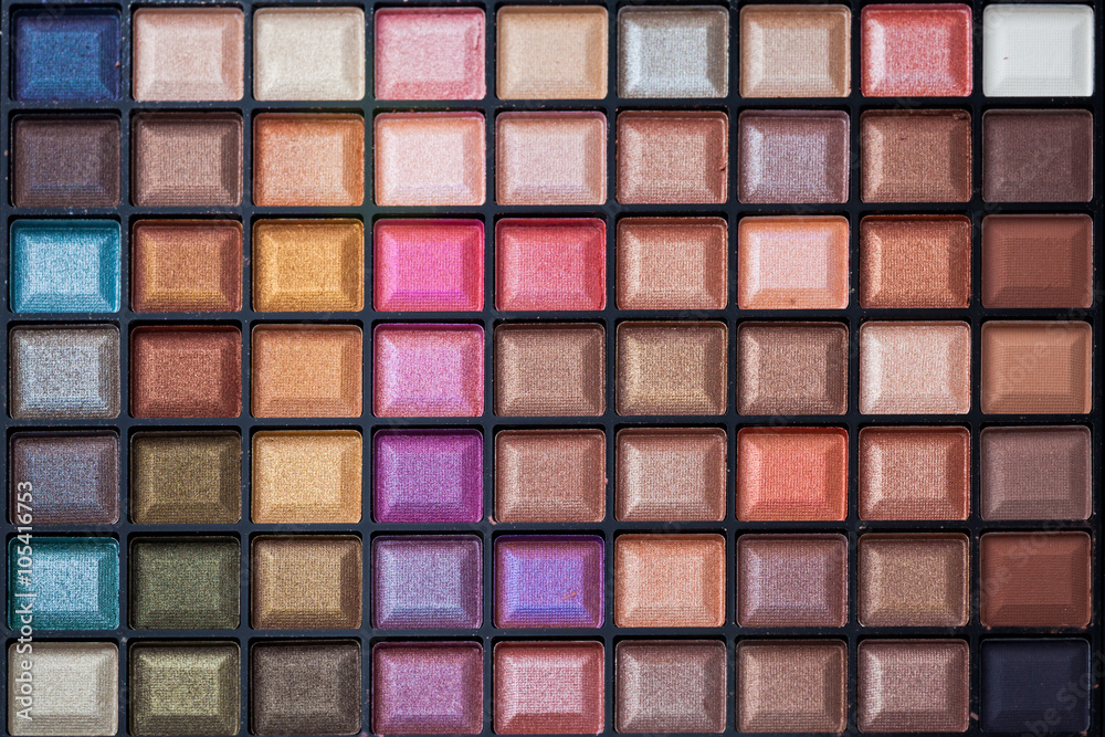 Colorful eye shadows palette. Colorful eye shadows palette.