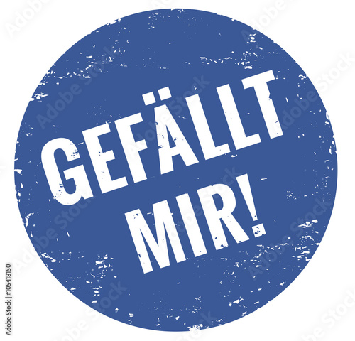 Gefällt mir Stempel blau