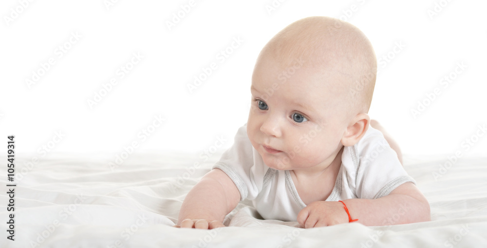 Adorable baby boy   on blanket