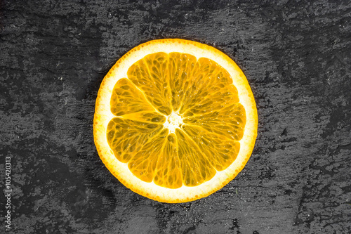 One orange slice background texture.