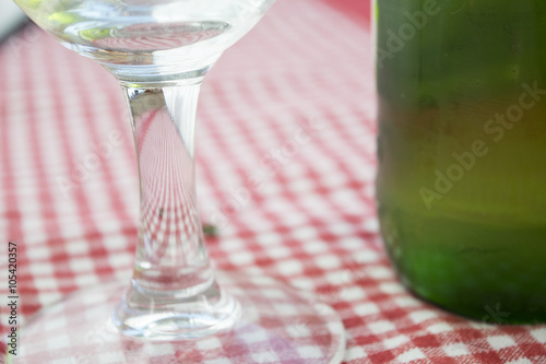 detail of stem of a goblet beer
