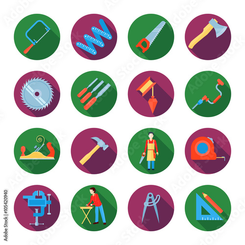 Carpentry Icons Set