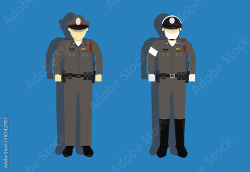 vector illustration of Thailand police officer character